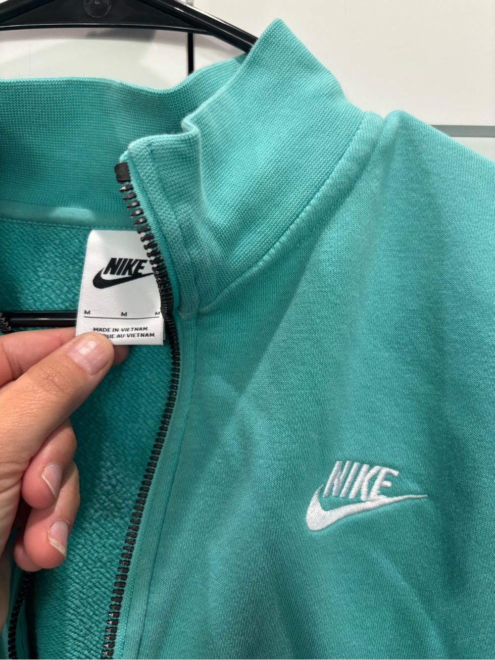 Nike Cropped Teal Quarter-Zip Pullover Sweatshirt - Picture 3 of 4